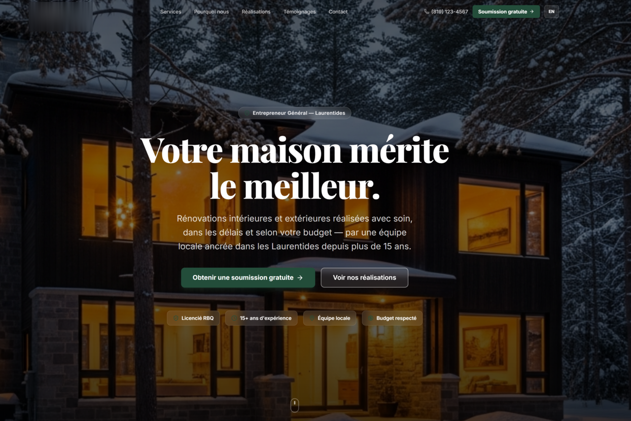 Exemple de refonte web - nouveau site moderne par ServicesWeb.IA (projet de démonstration)